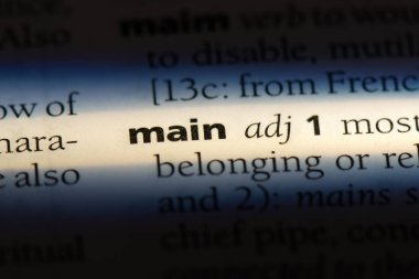 bir sözlüğü'ndeki ana sözcüğü. ana kavram.