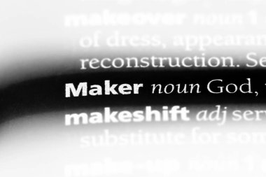 bir sözlüğü'ndeki yapıcı sözcüğü. Maker kavramı.