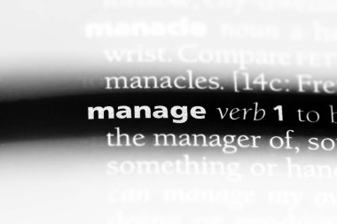 bir sözlüğü'ndeki sözcüğü yönetin. kavram yönetmek.