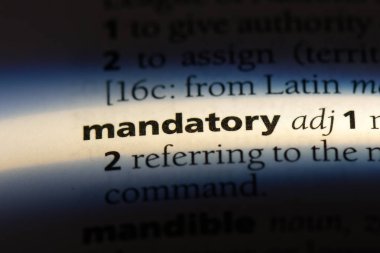 zorunlu tek kelimeyle bir sözlük. zorunlu kavramı.