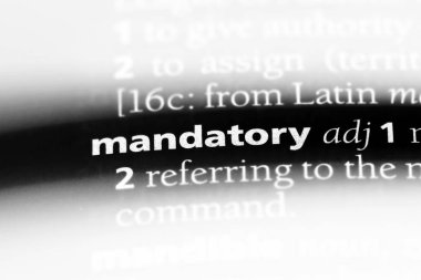 zorunlu tek kelimeyle bir sözlük. zorunlu kavramı.