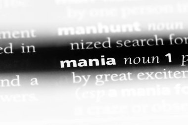 Mania Word'de bir sözlük. Mania kavramı.