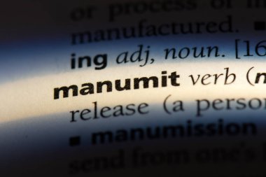 bir sözlüğü'ndeki sözcüğü manumit. kavram manumit.