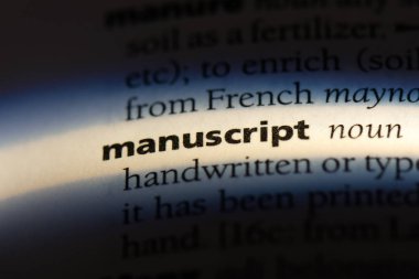 bir sözlüğü'ndeki el yazması sözcüğü. el yazması kavramı.