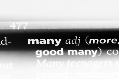 birçok sözlükte kelime. birçok kavramı.