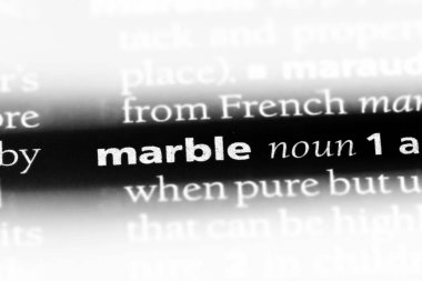 bir sözlükte mermer söz. mermer kavramı.