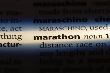 Maraton Word'de bir sözlük. Maraton kavramı.
