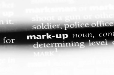 işaretleme Word'de bir sözlük. Mark-up konsepti.