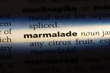 Marmelat Word'de bir sözlük. Marmelat kavramı.