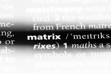 Matris Word'de bir sözlük. Matris kavramı.