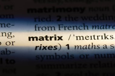 Matris Word'de bir sözlük. Matris kavramı.