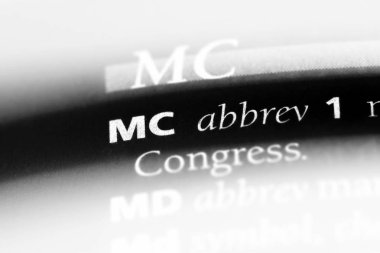 bir sözlüğü'ndeki mc sözcüğü. mc kavramı.