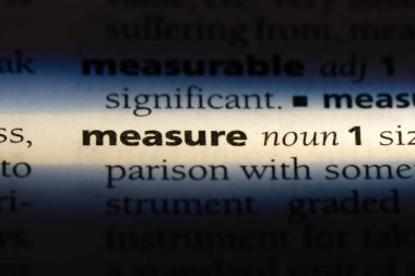 bir sözlüğü'ndeki sözcüğü ölçmek. ölçü kavramı.