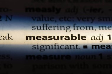 bir sözlüğü'ndeki ölçülebilir sözcüğü. ölçülebilir kavramı.