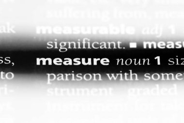 bir sözlüğü'ndeki sözcüğü ölçmek. ölçü kavramı.