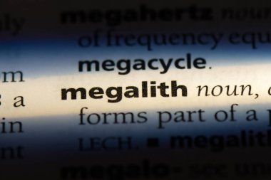 Megalit Word'de bir sözlük. Megalit kavramı.
