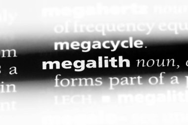 Megalit Word'de bir sözlük. Megalit kavramı.