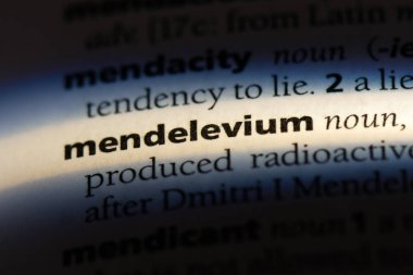 Mendelevium sözcük sözlüğe. Mendelevium kavramı.