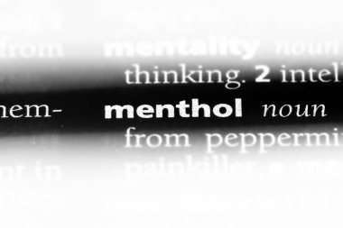 Mentol Word'de bir sözlük. Mentol kavramı.