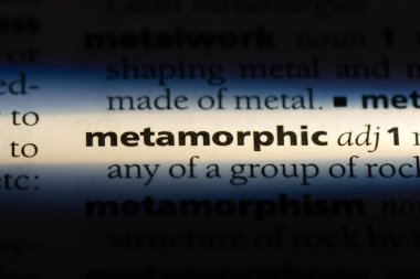 bir sözlüğü'ndeki metamorfik sözcüğü. metamorfik kavramı.