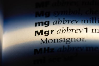 MGR Word'de bir sözlük. MGR kavramı.