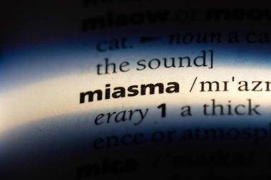 bir sözlüğü'ndeki Miyasma sözcüğü. Miyasma kavramı.