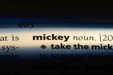 Mickey Word'de bir sözlük. Mickey kavramı.