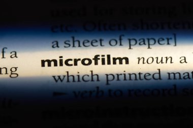 Mikrofilm Word'de bir sözlük. Mikrofilm kavramı.