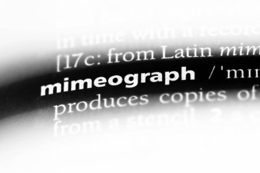 mimeograph sözcük sözlüğe. mimeograph kavramı.