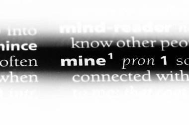 bir sözlüğü'ndeki sözcüğü benim. Benim kavramı.