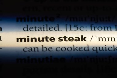 dakika biftek Word'de bir sözlük. dakika biftek kavramı.