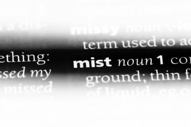 Word'de bir sözlük sis. sis kavramı.