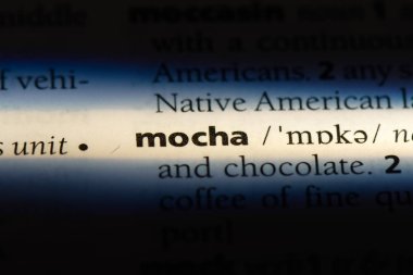 bir sözlükte Mocha kelime. Mocha kavramı.