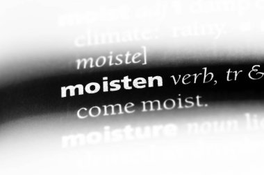 bir sözlüğü'ndeki sözcüğü nemlendirin. kavram nemlendirin.