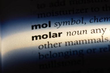 bir sözlüğü'ndeki molar sözcüğü. molar kavramı.