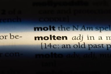 bir sözlüğü'ndeki erimiş sözcüğü. erimiş kavramı.