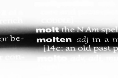 bir sözlüğü'ndeki erimiş sözcüğü. erimiş kavramı.