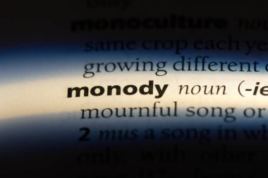 monody sözcük sözlüğe. monody kavramı.