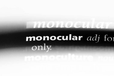 bir sözlüğü'ndeki Monoküler sözcüğü. Monoküler kavramı.
