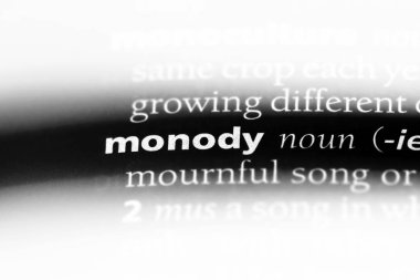 monody sözcük sözlüğe. monody kavramı.