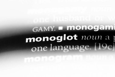 monoglot tek kelimeyle bir sözlük. monoglot kavramı.