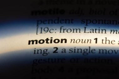hareket Word'de bir sözlük. hareket kavramı.