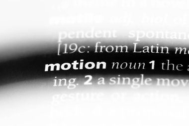 hareket Word'de bir sözlük. hareket kavramı.