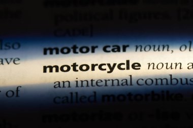 bir sözlüğü'ndeki sözcüğü motosiklet. Motosiklet konsepti.