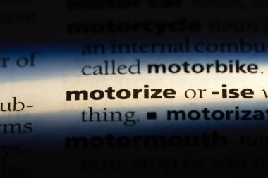 bir sözlüğü'ndeki sözcüğü motorize. kavram motorize.