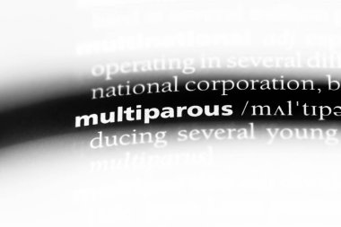 multiparous tek kelimeyle bir sözlük. multiparous kavramı.