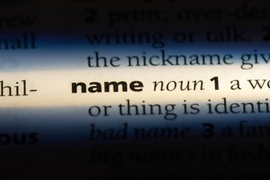 adı Word'de bir sözlük. isim kavram.