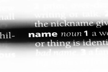 adı Word'de bir sözlük. isim kavram.