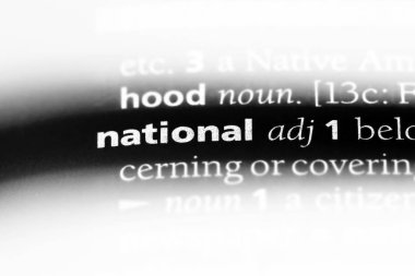 Ulusal tek kelimeyle bir sözlük. Ulusal kavramı.