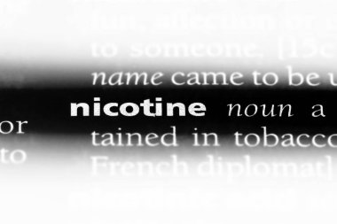 nikotin Word'de bir sözlük. nikotin kavramı.